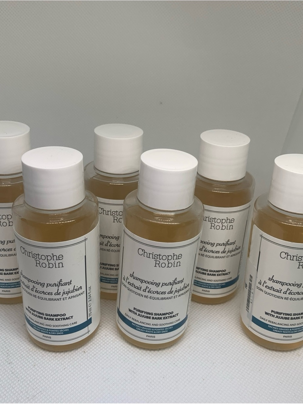 Christophe Robin Purifying Shampoo Set of 6 (Travel Size) 2.54 Fl Oz each New
